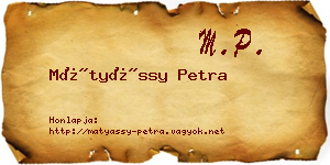 Mátyássy Petra névjegykártya